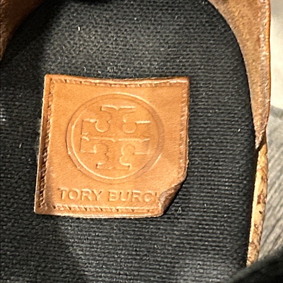 Tory Burch Peep toe cork wedge black size 8 - Picture 5 of 9